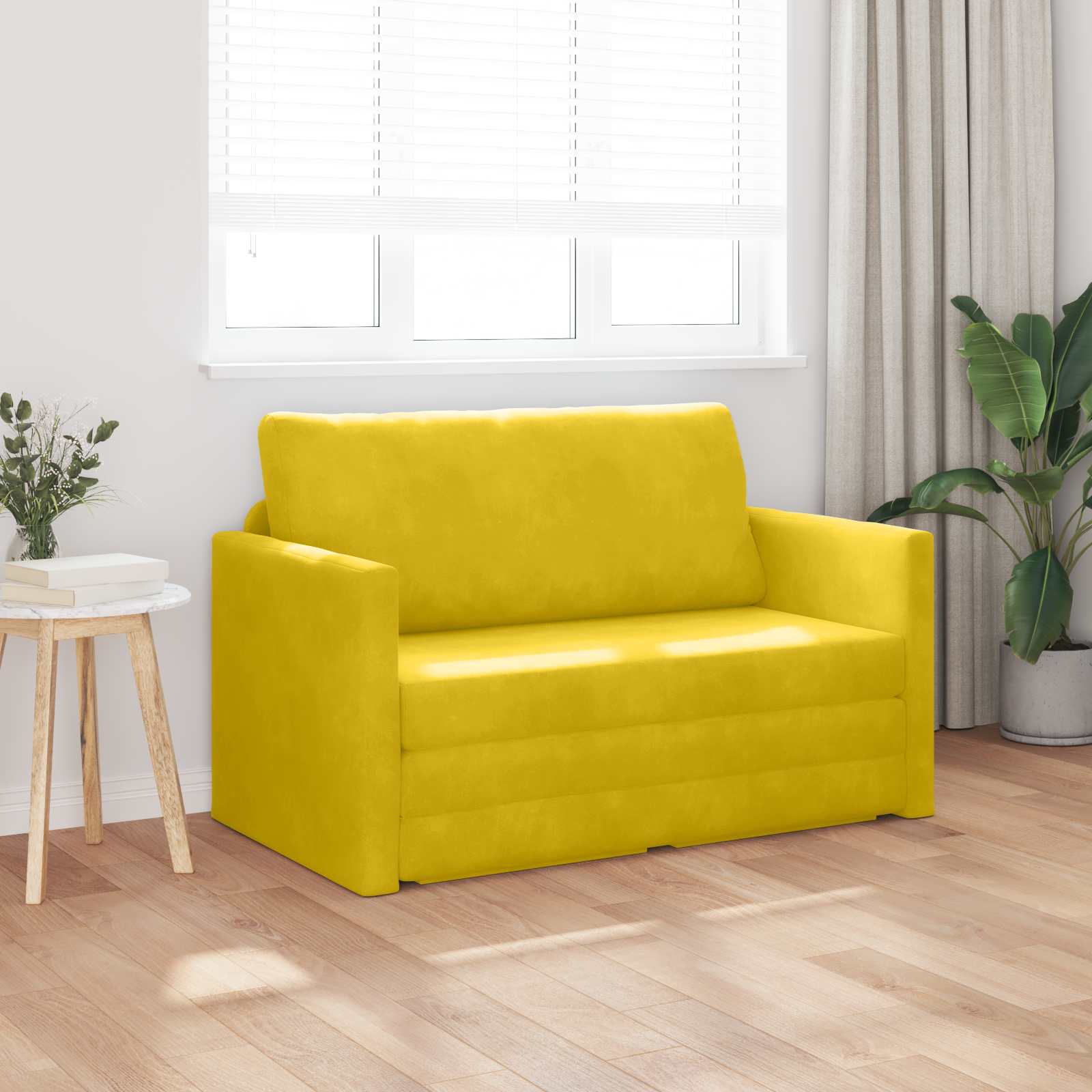 Sofá cama Amarillo girasol 124 x 71 x 78 cm Terciopelo