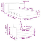 Sofá cama 124 x 71 x 78 cm Cuero artificial