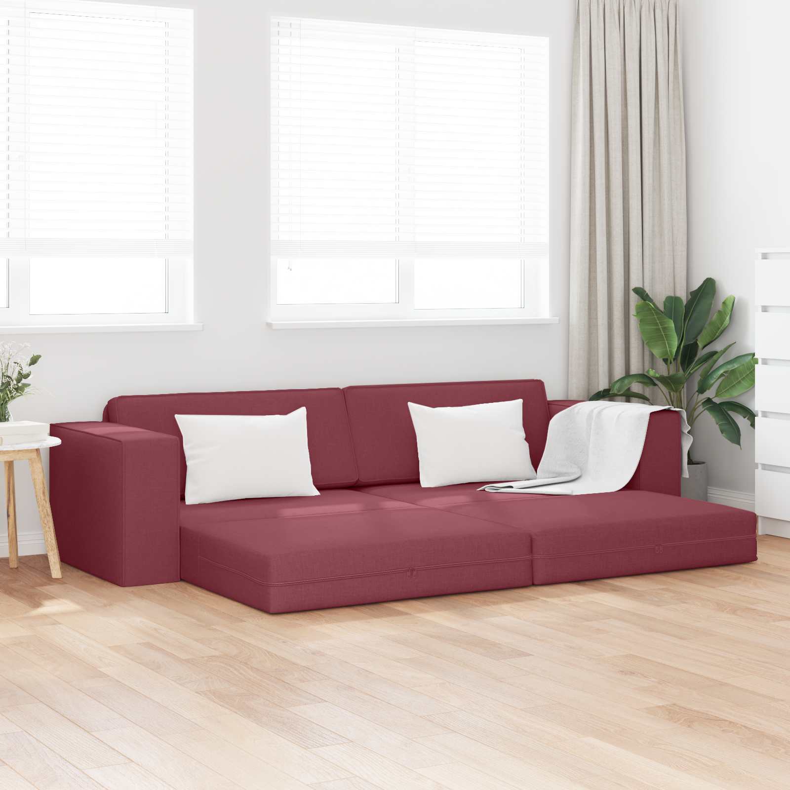 Dark Yellow Sofa Bed 245 x 78 x 77 cm fabric
