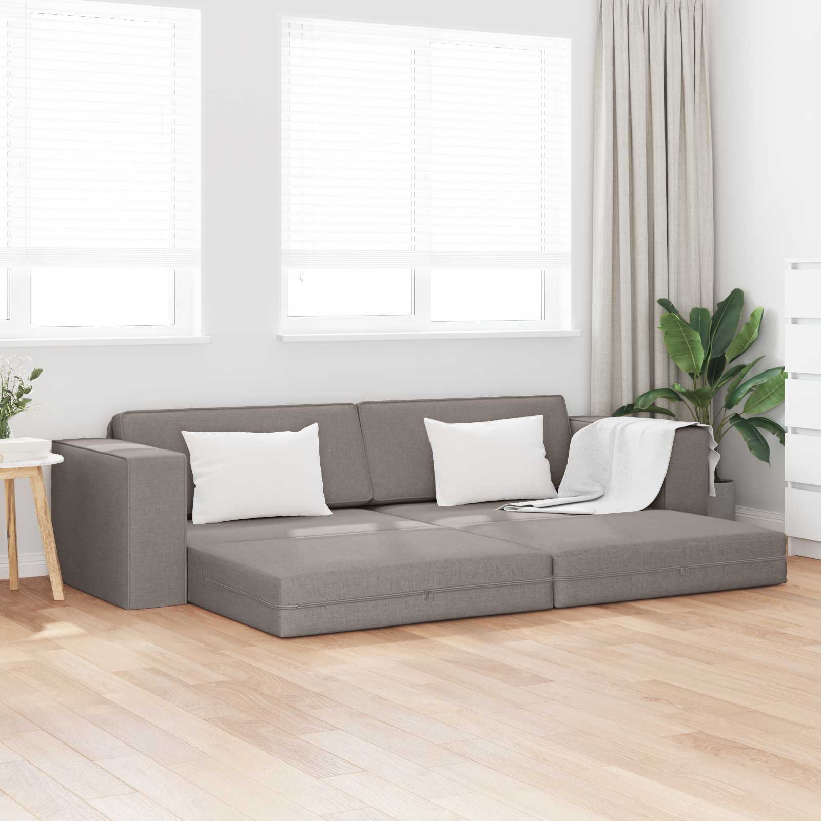 Dark Yellow Sofa Bed 245 x 78 x 77 cm fabric