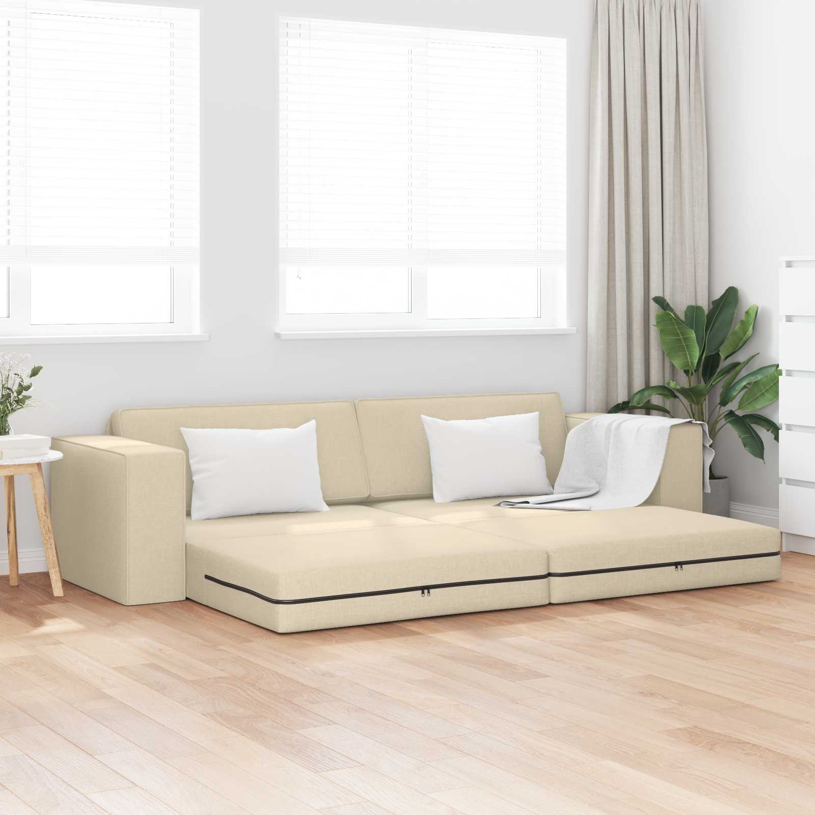Dark Yellow Sofa Bed 245 x 78 x 77 cm fabric