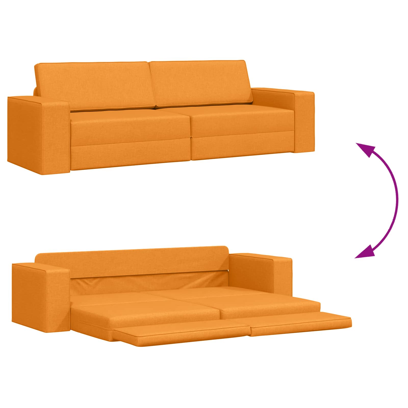 Sofá cama Amarillo oscuro 245 x 78 x 77 cm tela