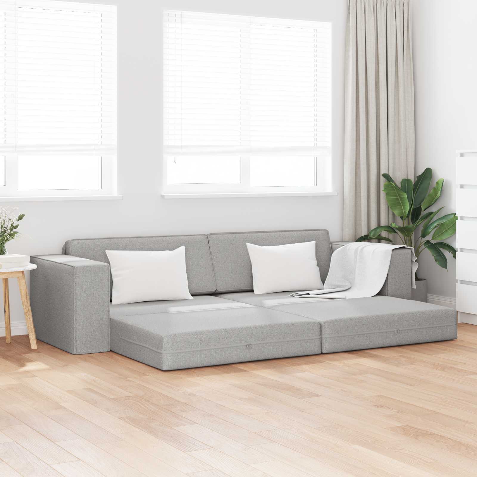 Dark Yellow Sofa Bed 245 x 78 x 77 cm fabric