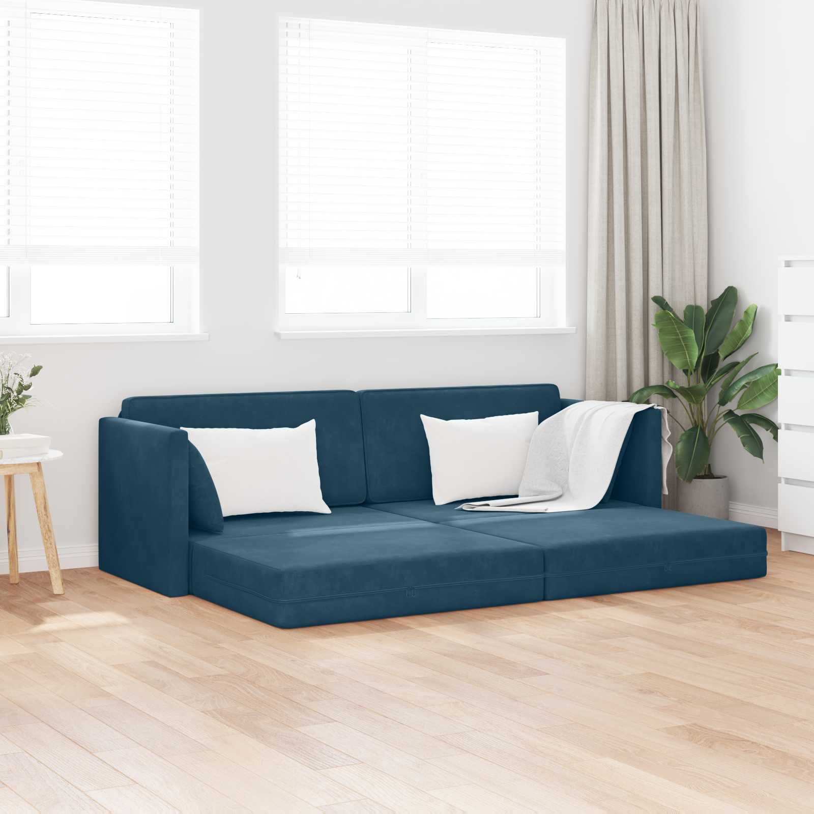 Sofá-cama de piso Amarillo 213 x 70 x 77 cm Terciopelo