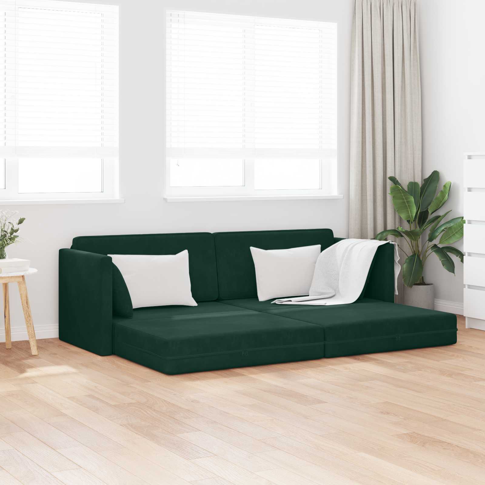 Sofá-cama de piso Amarillo 213 x 70 x 77 cm Terciopelo