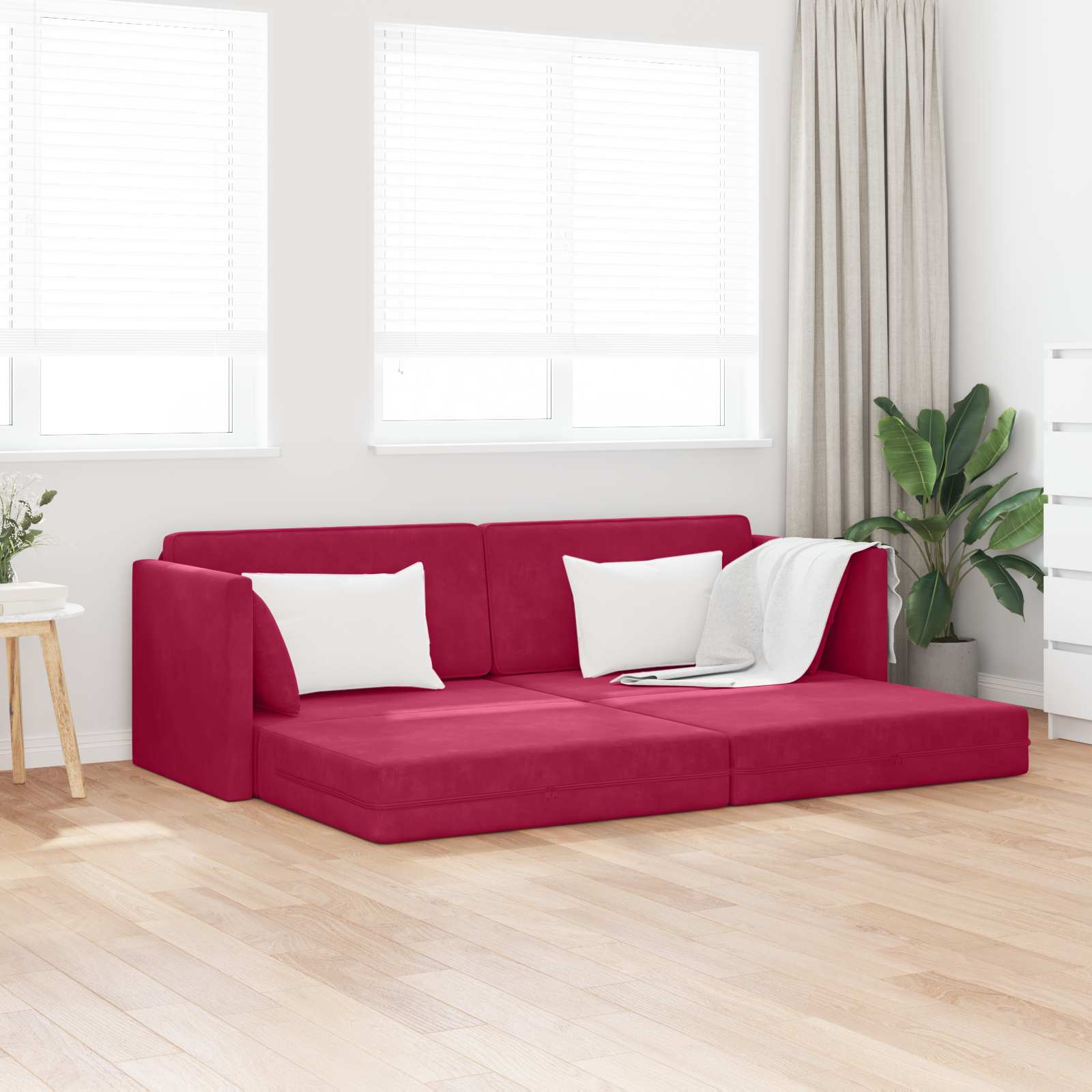 Sofá-cama de piso Amarillo 213 x 70 x 77 cm Terciopelo
