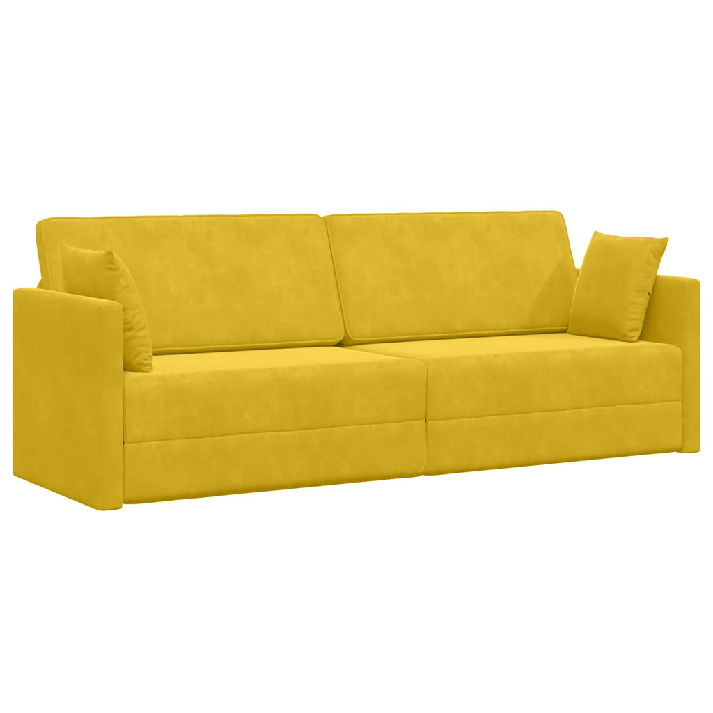 Sofá-cama de piso Amarillo 213 x 70 x 77 cm Terciopelo