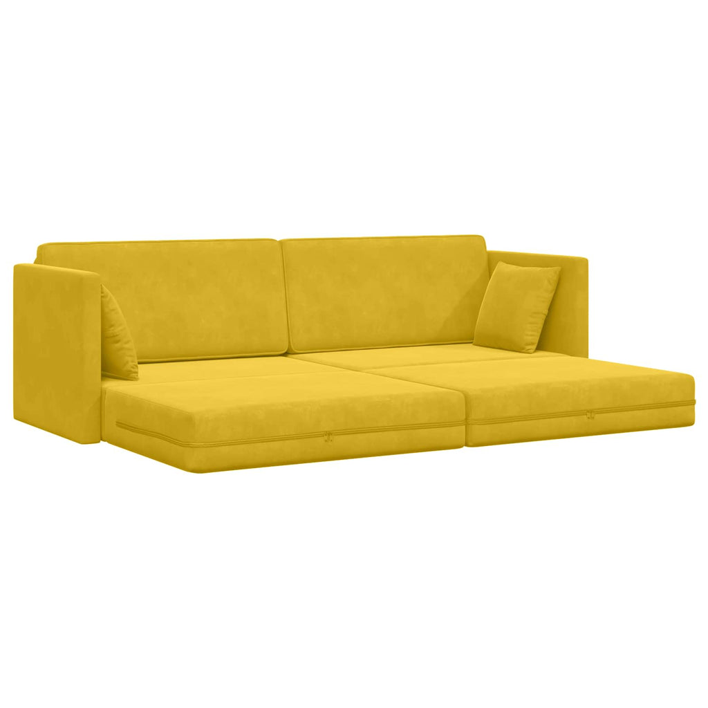 Sofá-cama de piso Amarillo 213 x 70 x 77 cm Terciopelo