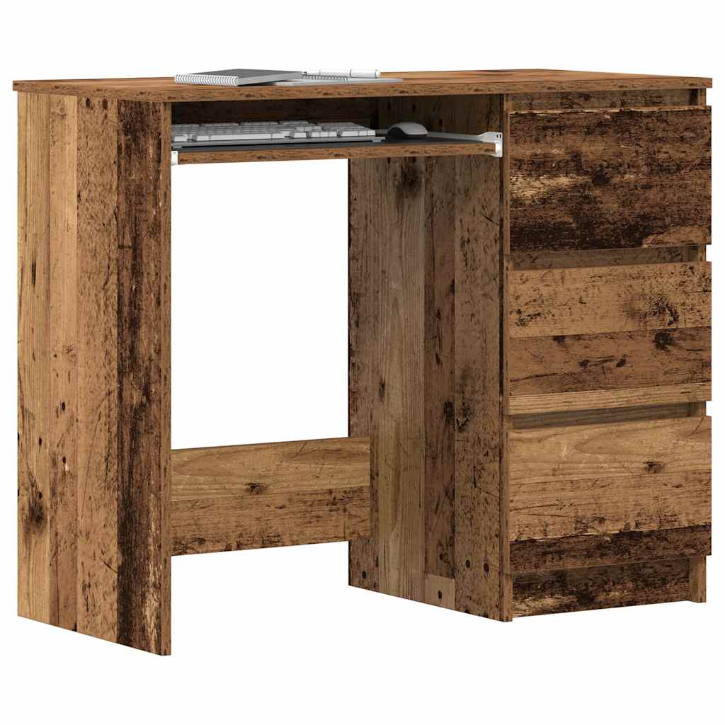 Escritorio de madera contrachapada blanco 100x49x75 cm