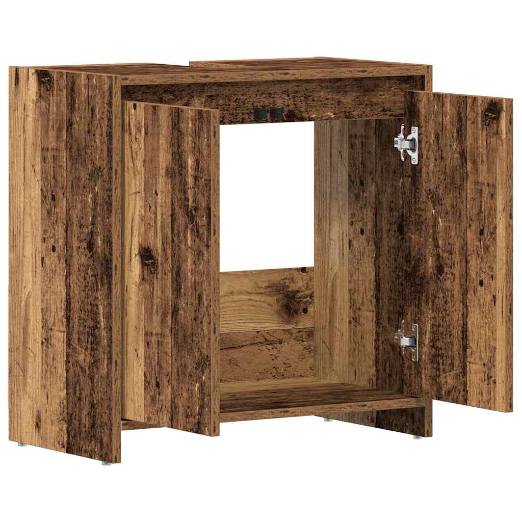 Armario para lavabo de baño madera ingeniería envejecida
