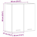 Armario de pared de cocina madera de ingeniería gris hormigón
