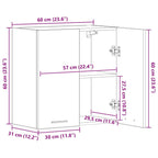 Armario de pared de cocina madera de ingeniería gris hormigón