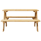 Mesa infantil con bancos "IRUN" 90x79,5x50 cm madera maciza