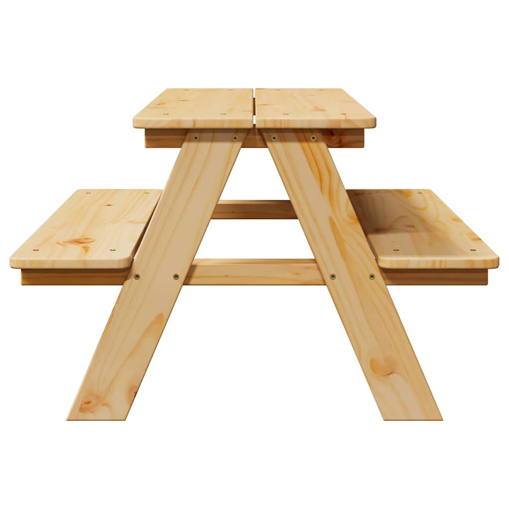 Mesa infantil con bancos "IRUN" 90x79,5x50 cm madera maciza