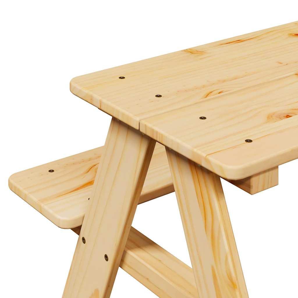 Mesa infantil con bancos "IRUN" 90x79,5x50 cm madera maciza