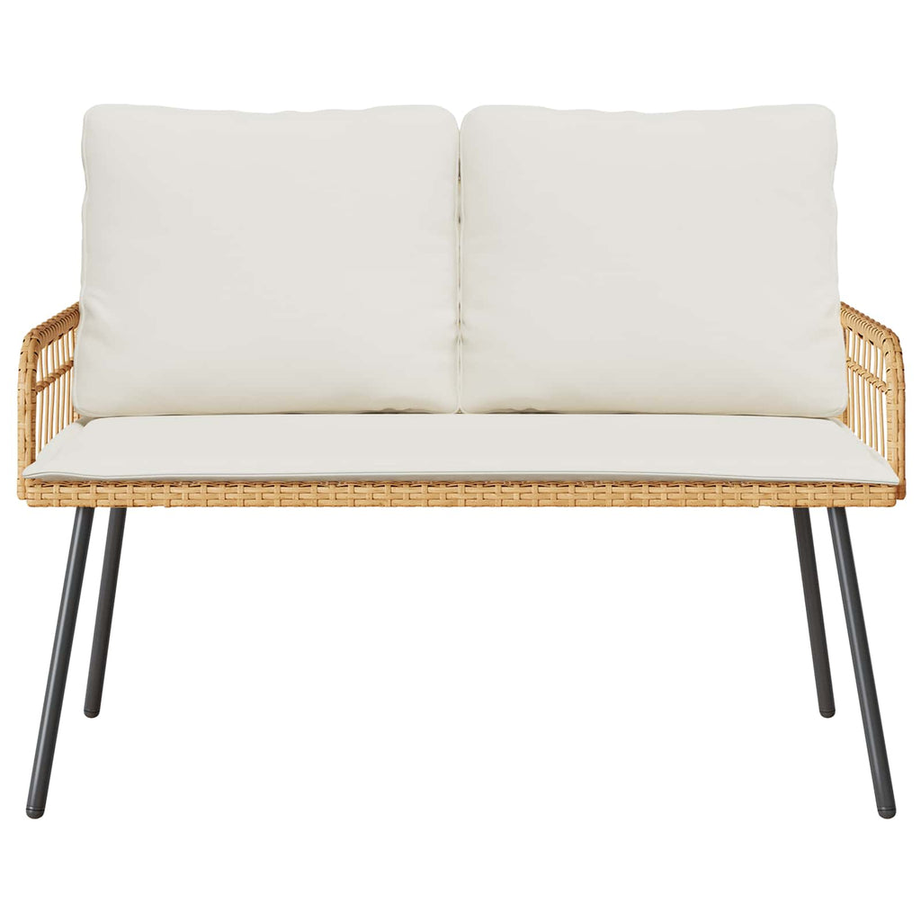 Conjunto de Comedor de Jardín 2 pcs Natural ratán sintético