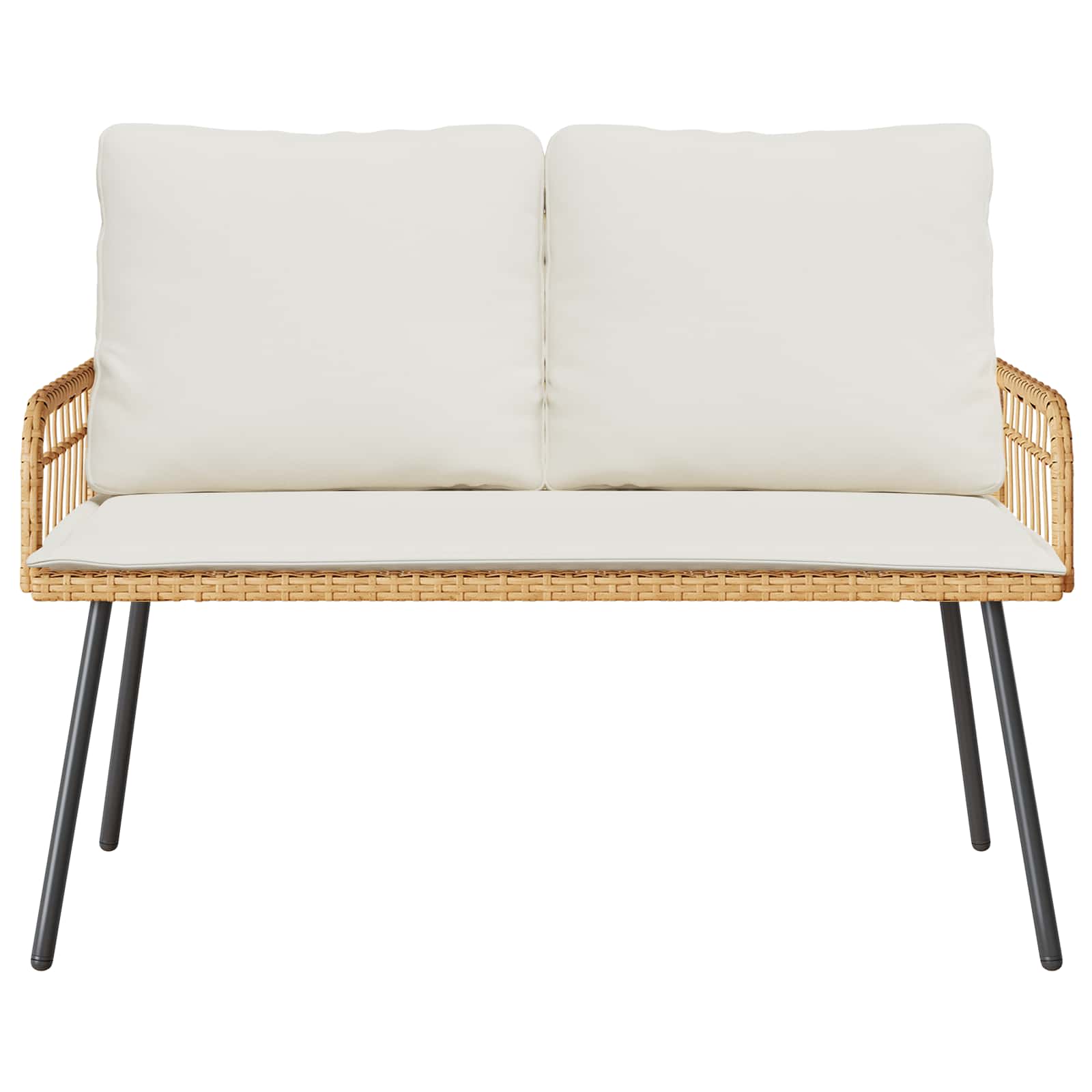 Conjunto de Comedor de Jardín 2 pcs Natural ratán sintético