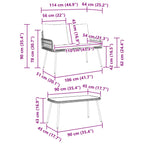 Conjunto de Comedor de Jardín 2 pcs Natural ratán sintético