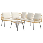 Conjunto de sofás de jardín 2 pcs Natural ratán sintético