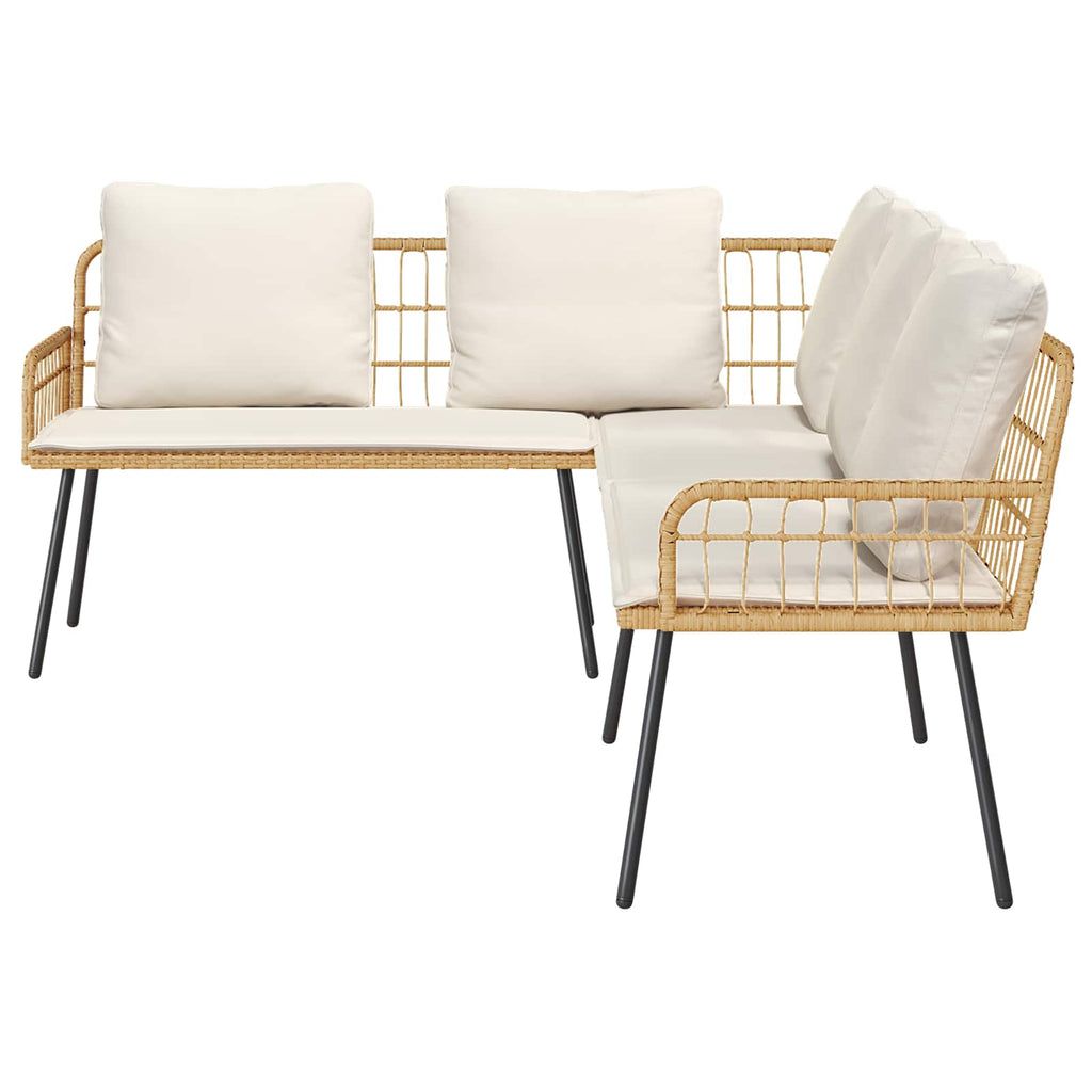 Conjunto de sofás de jardín 2 pcs Natural ratán sintético