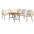 Conjunto de sofás de jardín 2 pcs Beige ratán sintético