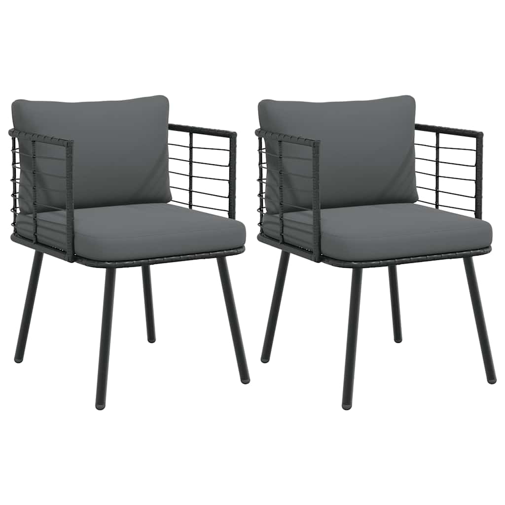 Garden armchairs with cushions 2 pcs synthetic rattan natural