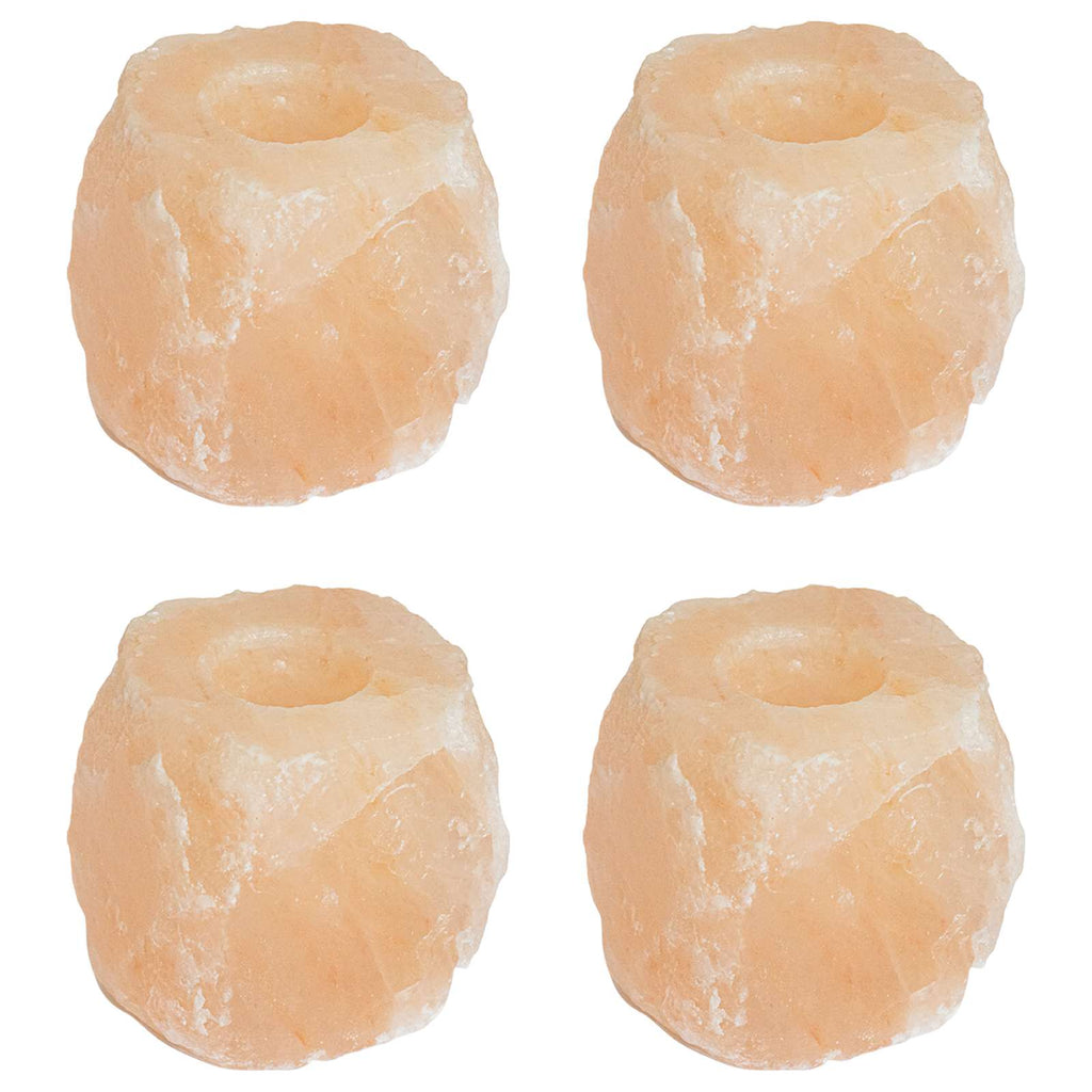 Portavelas de piedra sal Rosa Sal de Roca
