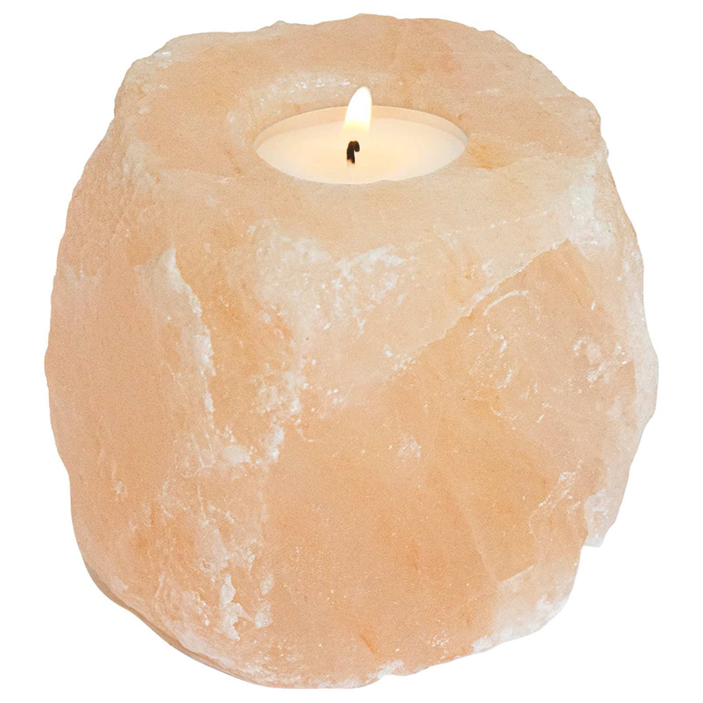 Portavelas de piedra sal Rosa Sal de Roca