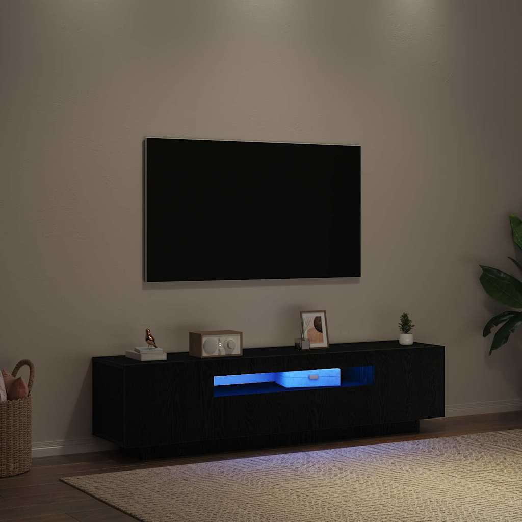 Mueble de TV Negro 160 x 35 x 40 cm Madera de ingeniería