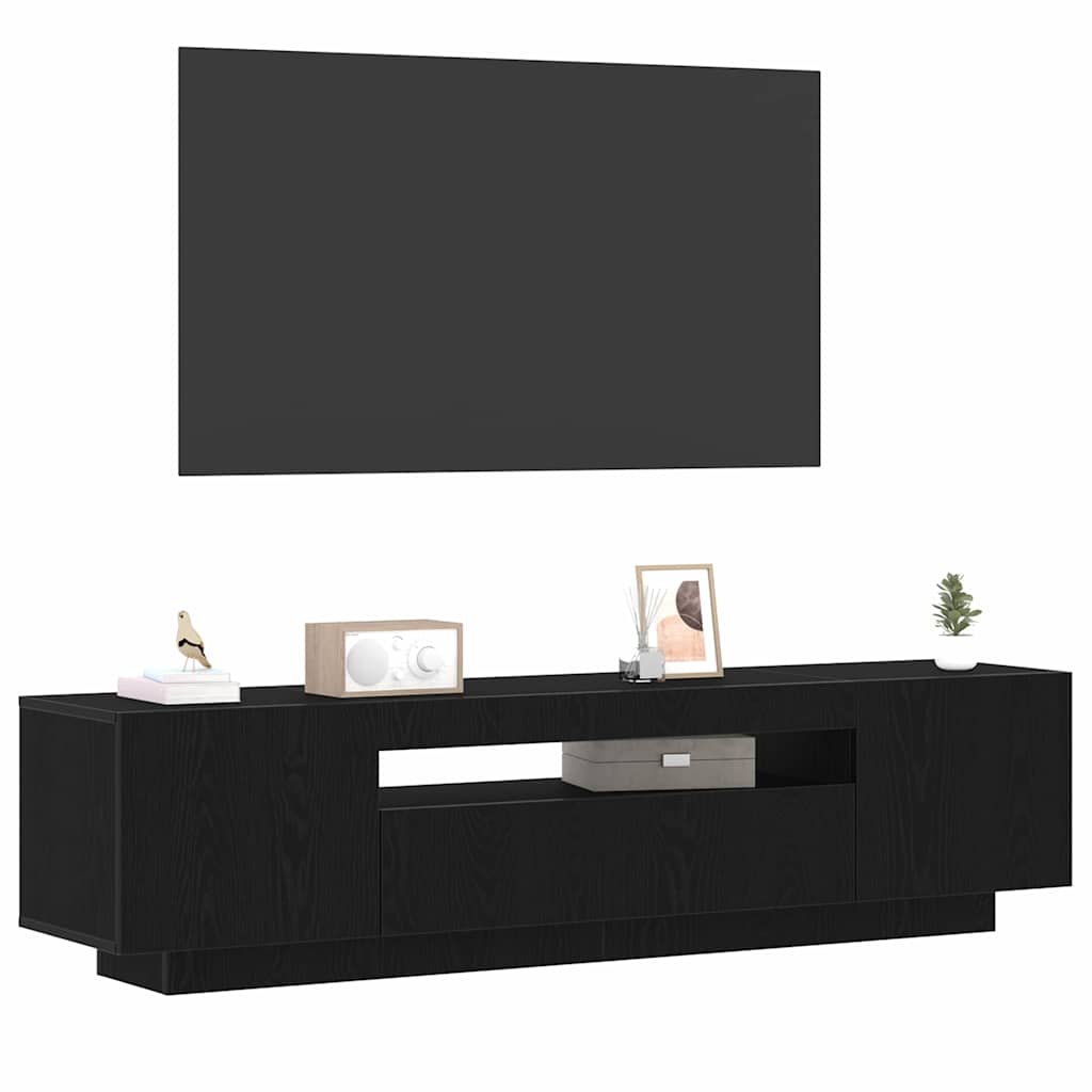 Mueble de TV Negro 160 x 35 x 40 cm Madera de ingeniería