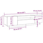 Mueble de TV Negro 160 x 35 x 40 cm Madera de ingeniería