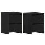 Armario de Noche con cajón 2 pcs Roble Negro 30 x 30 x 40 cm