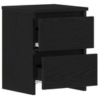 Armario de Noche con cajón 2 pcs Roble Negro 30 x 30 x 40 cm
