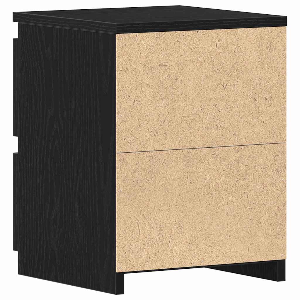 Armario de Noche con cajón 2 pcs Roble Negro 30 x 30 x 40 cm