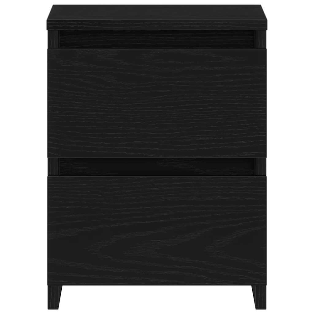 Armario de Noche con cajón 2 pcs Roble Negro 30 x 30 x 40 cm