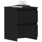 Armario de Noche con cajón 2 pcs Roble Negro 30 x 30 x 40 cm