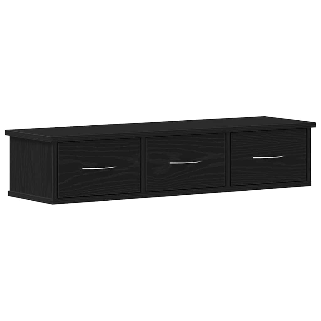 Armario de pared roble negro 88x26x18,5 cm madera de ingeniería