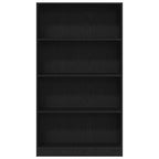 Estantería de 4 niveles de roble negro 80x24x143 cm