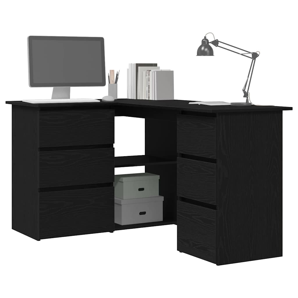 Escritorio Roble Negro 145 x 100 x 76 cm Madera de ingeniería