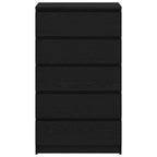 Cómoda de madera contrachapada roble negro 60x36x103 cm