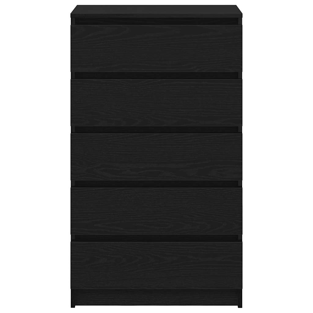 Cómoda de madera contrachapada roble negro 60x36x103 cm