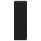 Cómoda de madera contrachapada roble negro 60x36x103 cm