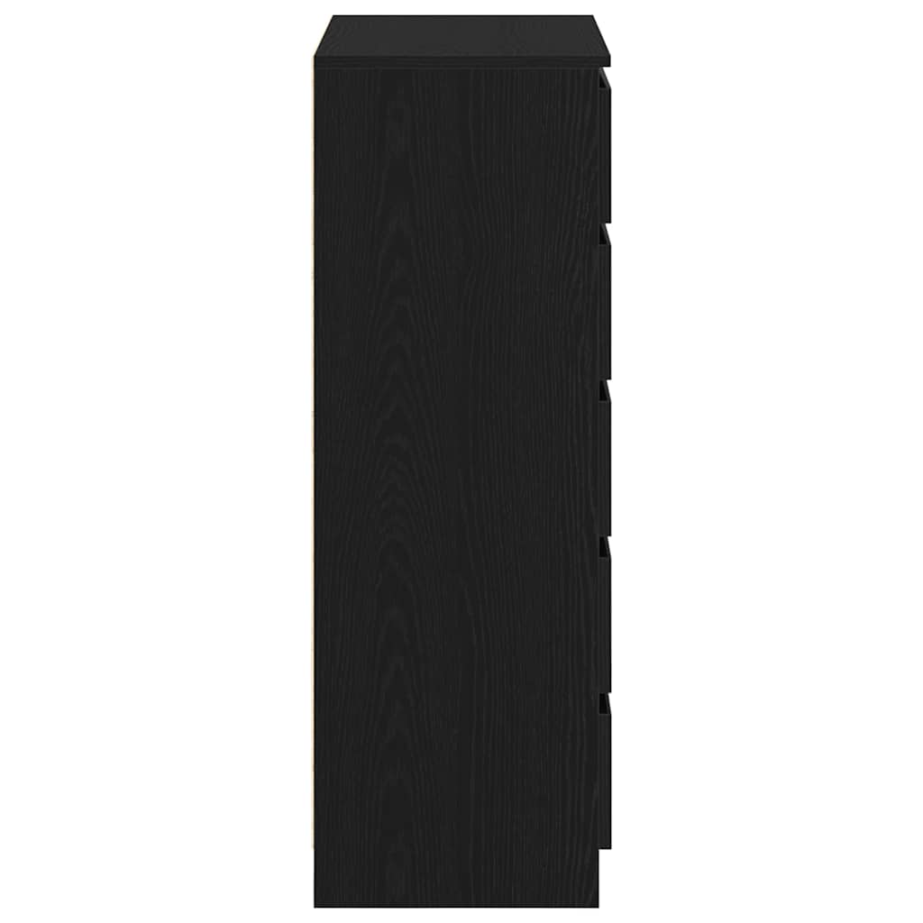 Cómoda de madera contrachapada roble negro 60x36x103 cm