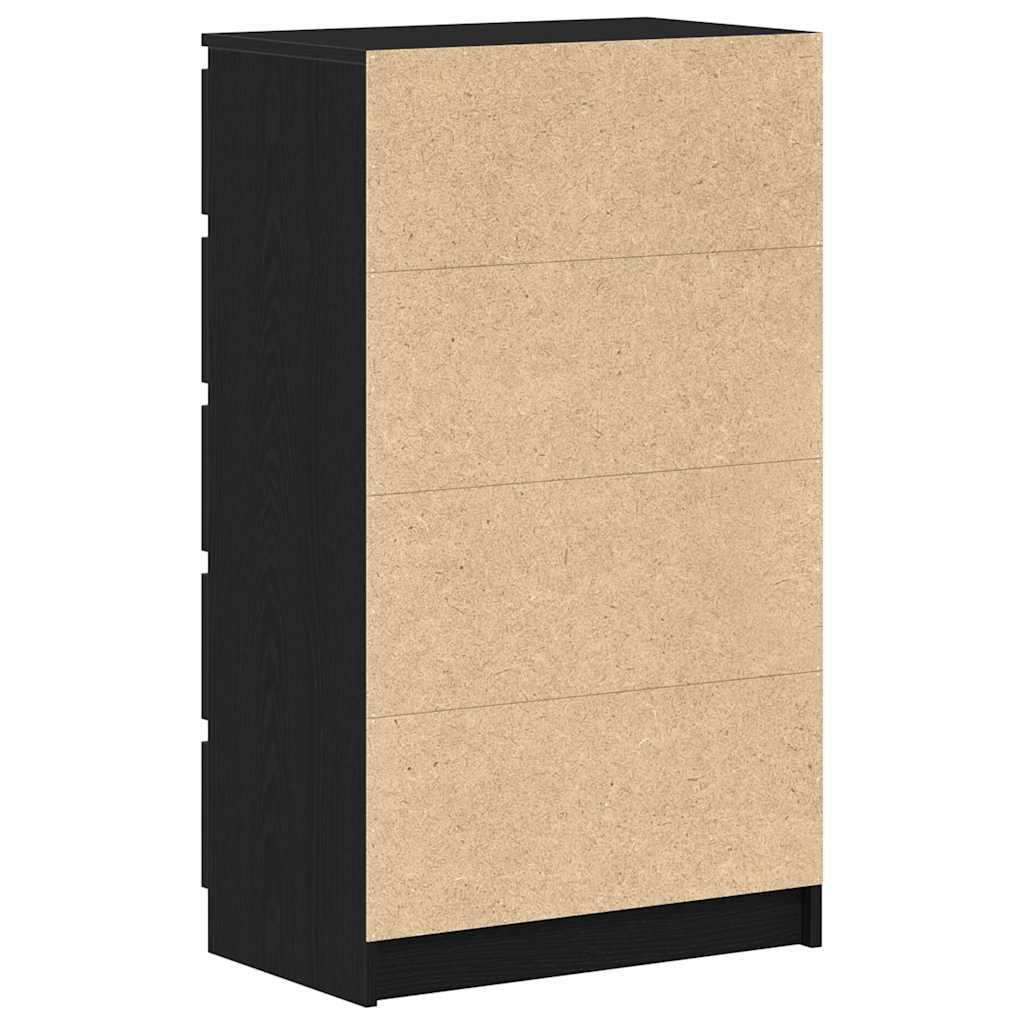 Cómoda de madera contrachapada roble negro 60x36x103 cm