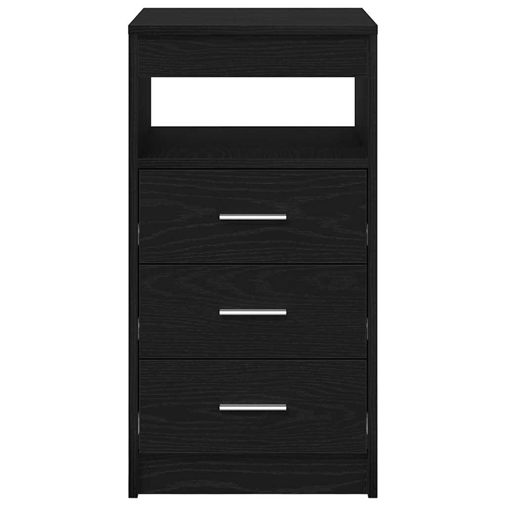 Cajonera de madera contrachapada roble negro 40x50x76 cm