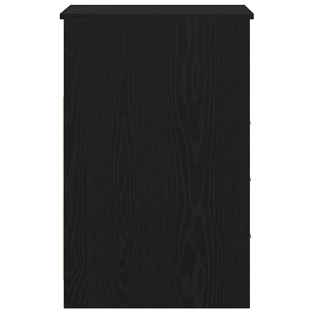 Cajonera de madera contrachapada roble negro 40x50x76 cm