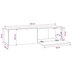 Mueble de TV de madera de roble negro 120x30x30,5 cm