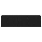 Mueble de TV de madera de roble negro 120x30x30,5 cm