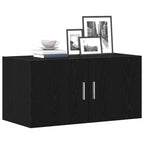Armario de pared de madera ingeniería roble negro 80x39x40 cm