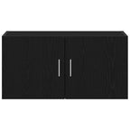 Armario de pared de madera ingeniería roble negro 80x39x40 cm